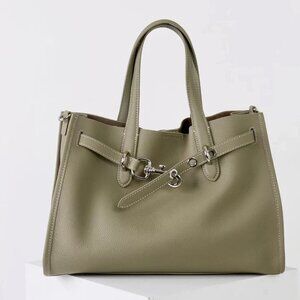 ALTANAI — genuine leather tote bag with a long adjustable strap